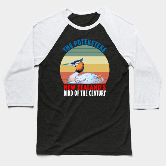 The Puteketeke New Zealand's Bird of the Century Baseball T-Shirt by Spit in my face PODCAST